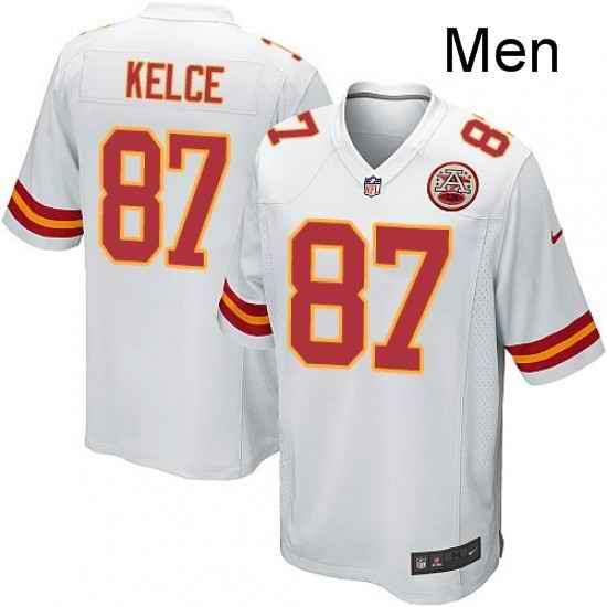 Men Nike Kansas City Chiefs 87 Travis Kelce Game White NFL Jersey